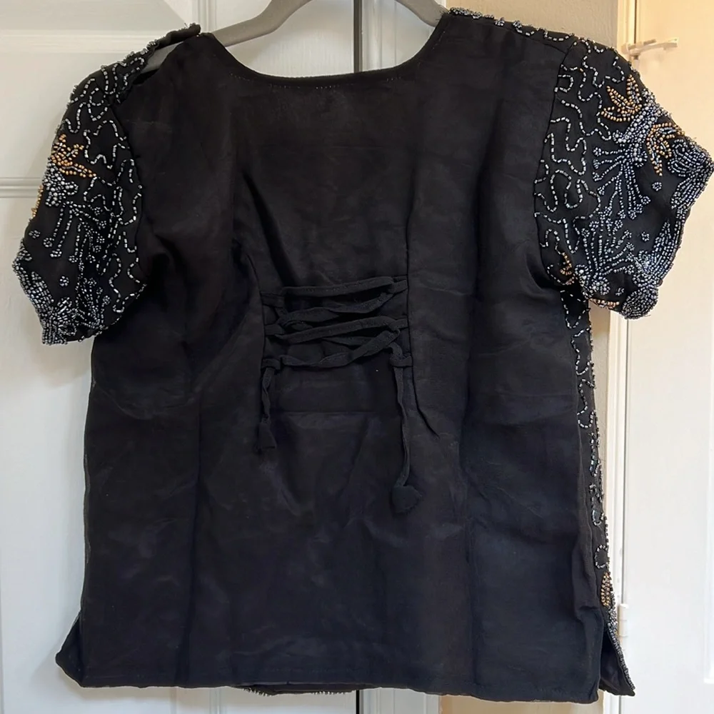 Vintage Embroidered Beaded Top - Picture 5 of 6